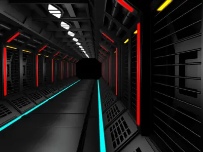 Sci fi Tunnel 3D model 6