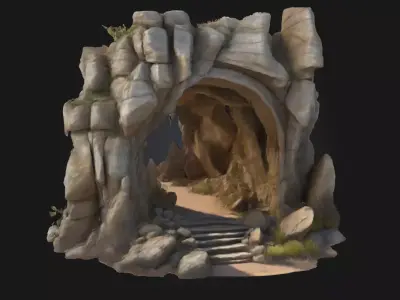 Rocky Archway Passage  A Gateway Carved by Time 3D model