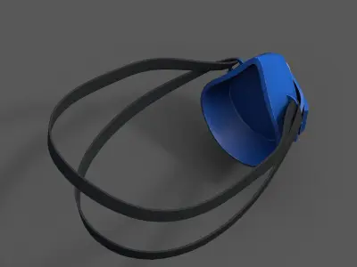 Gas mask helmet safety plastic mask protection  Low-poly 3D model
