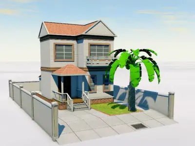 Cartoon House 3D model