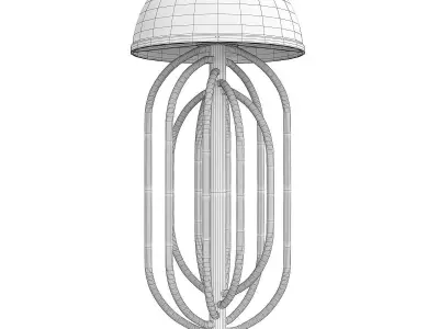Table Lamp White Shade Gold Low-poly 3D model