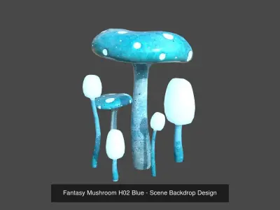 10 Fantasy Mushroom H Collection - Scene Backdrop Design 3D Model Pack