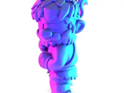 Mario Bros Ryu Street Fighter toy 3D print model