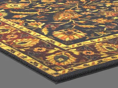 INDO HAND-KNOTTED MAHAL WOOL RUG 3D model