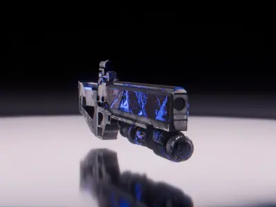 Scifi-Plasma Rifle Low-poly 3D model