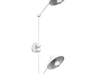 Oukoman double metal and brass articulated wall lamp 3D model