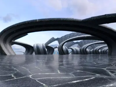 Parametric Vault Structure - Architectural Background - V2U4 Low-poly 3D model