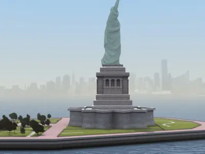 Statue of Liberty Island Low-poly 3D model