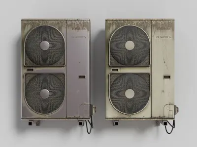 Toshiba Air Conditioner Unit Low-poly 3D model