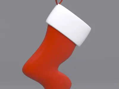 Christmas Stockings Red 3D model