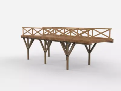 wooden bridge  3D model
