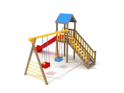 3D Wooden Playground 002 3D model