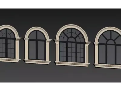 French Retro-Style Doors and Windows 3D model