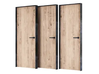 Wooden Door Set V1  3D model