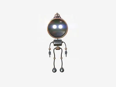 Cute Robot D10 Metal - SciFi Character Design Low-poly 3D model