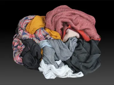 Pile of Cloths 5 Low-poly 3D model