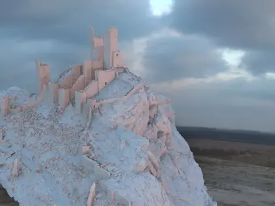 Italian Fortress ruin in mountain 3D model