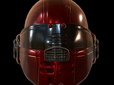 Gas mask helmet 3d model scifi Low-poly  Low-poly 3D model 232