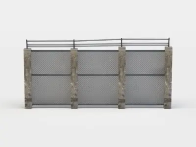 Wall fragment Low-poly 3D model