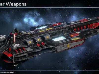 Spaceship Anne Bonny Pirate Attack Carrier Low-poly 3D model