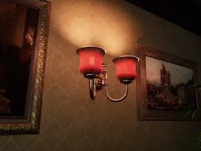 Wall Lamp Low-poly 3D model