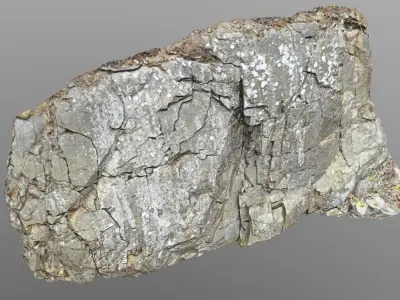 3d scanned cliff face J 3D model