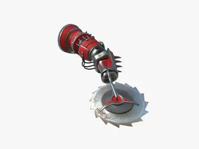 Robotic Arm A04 Red - Character Design SciFi Low-poly 3D model