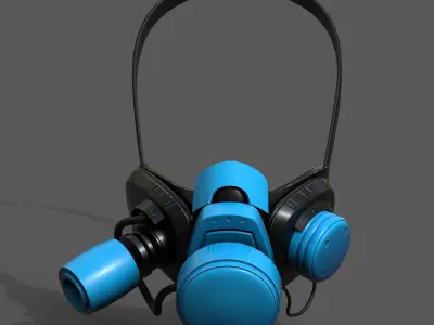 Gas mask helmet 3d safety isolated fantasy  Low-poly 3D model