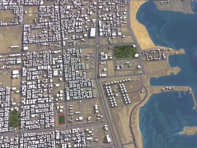 Jubail - 3D City Model Low-poly 3D model