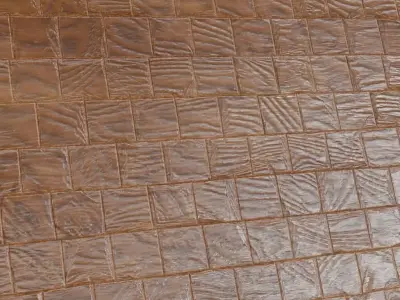 High-Gloss Natural Wood Block Parquet PBR Texture