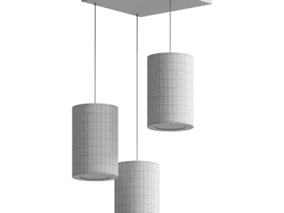 Wooden Hanging lamp Polished 3D model