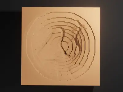 Isometric mining terrain Low-poly 3D model