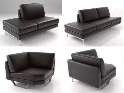 Bolero four different leather sofas 3D model