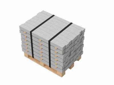 Concrete Slabs On Wood Pallet 3D model purchase