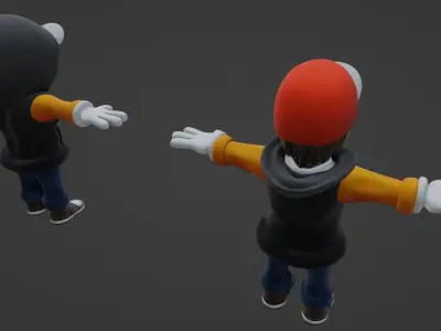 Cartoon Hoodie Character Not Rigged 3D model