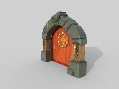 Stylized Gate Low-poly 3D model