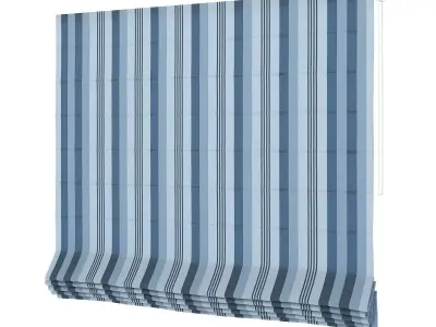 Blue Striped Roman Blinds 3D model