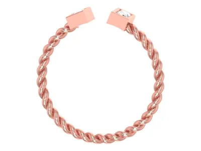 Solitaire Women Light Weight Baguette stone Twisted Band Ring 3D print model
