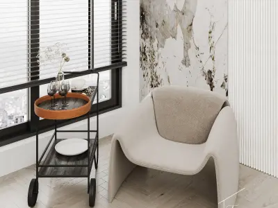 arm chair set 3d model 3D model