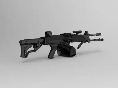 IWI Negev light machine gun 3D model