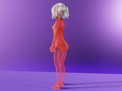 Abstract Female Statue Low-poly 3D model