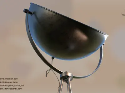 Floor Designer Lamp Industrial Low-poly 3D model