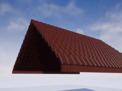 brick roof Free low-poly 3D model