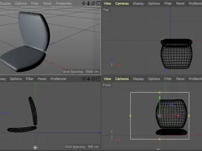 Basic stadium chair Low-poly 3D model
