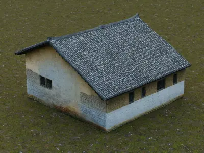 Traditional Rural Dwelling Low-poly 3D model