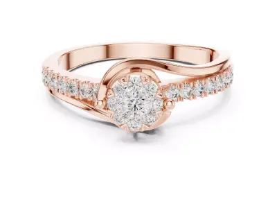 Round Diamond  Ring 3D print model order