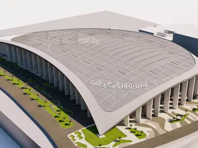 SoFi Stadium California USA  Low-poly 3D model