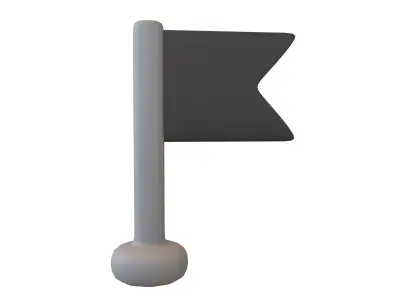 Location Flag v1 009 Low-poly 3D model