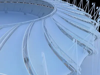 Port International Stadium -  Low-poly 3D model