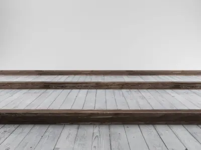 Wooden ceiling with beams 3D model